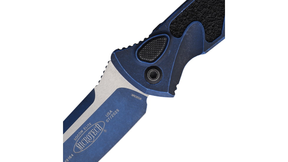 Microtech Socom Elite S/E Auto Standard Weather 4.05in Automatic Folding Knife, Blue/Black, 160A-1WBL