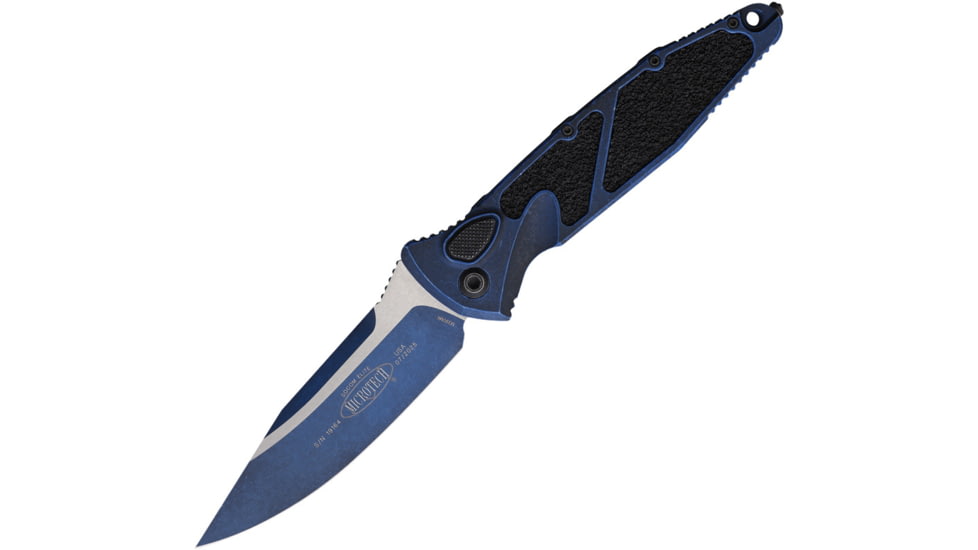Microtech Socom Elite S/E Auto Standard Weather 4.05in Automatic Folding Knife, Blue/Black, 160A-1WBL