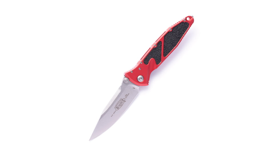 Microtech Socom Elite S/E Stonewashed Standard 4in Folding Knife, Manual Folder, Red, 160-10RD