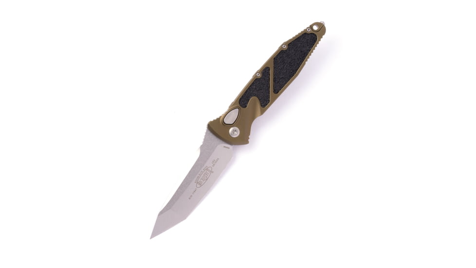 Microtech Socom Elite T/E-A Stonewash Standard 4.05in Automatic Folding Knife, Automatic Folder, OD Green, 161A-10OD