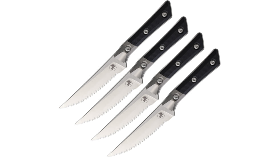 Microtech Steak Knife Set Black, MCT3600B12SETBK