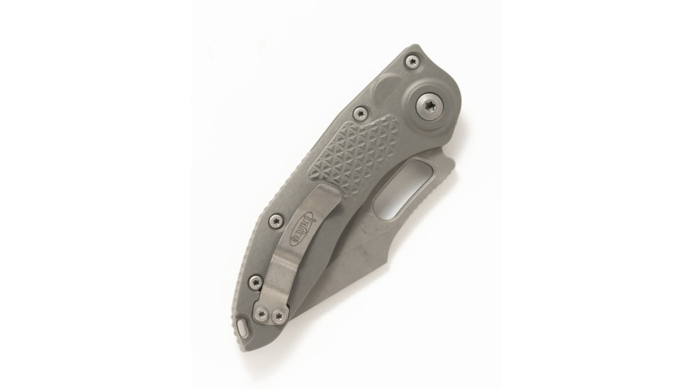 Microtech Stitch S/E Apocalyptic Full Serrate 3.75in Folding Knife, Natural Clear, 169-12APNC