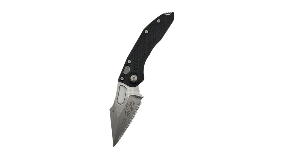 Microtech Stitch S/E Stonewash F/S 3.75in Folding Knife, Black, 169-12