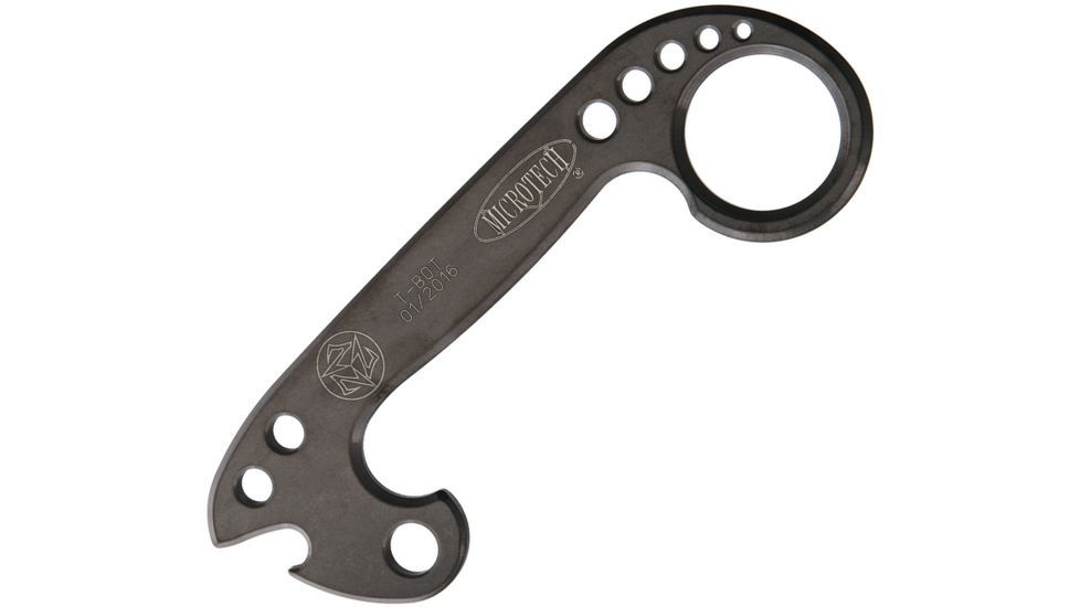 Microtech T-Bot Tactical Impact Device Multi-Tool, 4.75 in, Black Apocalyptic Titanium Handle MCT410TIDLC