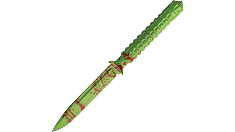 Microtech Zombie ADO Fixed Blade Knife,4.375in,Stainless Standard Edge Blade,Zombie Green Handle MCT1161Z
