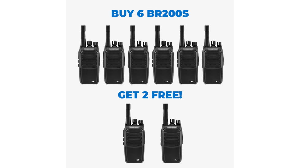 Midland BR200 BizTalkR 6 Single Radios + 2 FREE - BR200BONUS2, BR200BONUS2