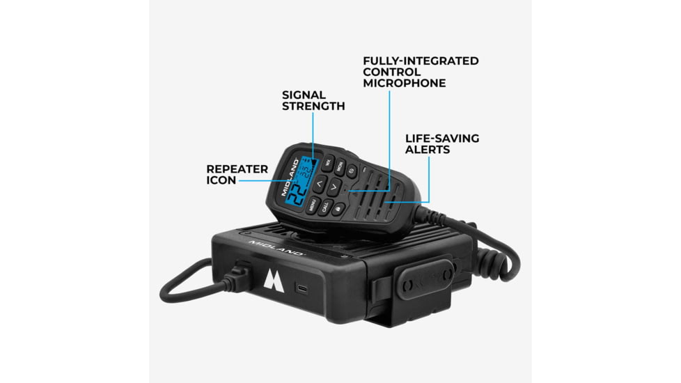 Midland Radio 50 Watt Micro Mobile GMRS Radio, IP67 Waterproof, 1408731