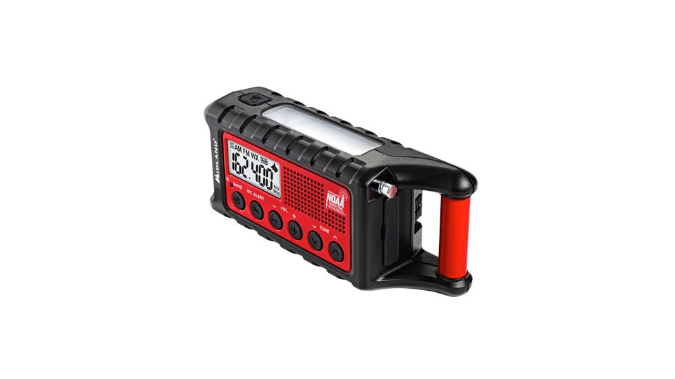 Midland Radio Emergency AM/FM/WX Radio, Red/Black, ER310