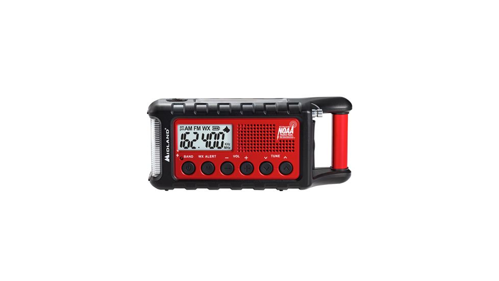 Midland Radio Emergency AM/FM/WX Radio, Red/Black, ER310