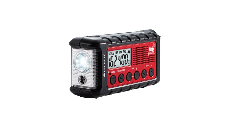 Midland Radio Emergency AM/FM/WX Radio, Red/Black, ER310