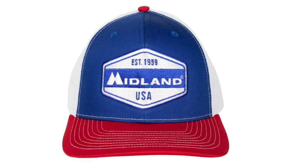 Midland Radio Midland Est. &quot;1959&quot; Crest Hat - Red, White, and Blue, MIDHATUSA