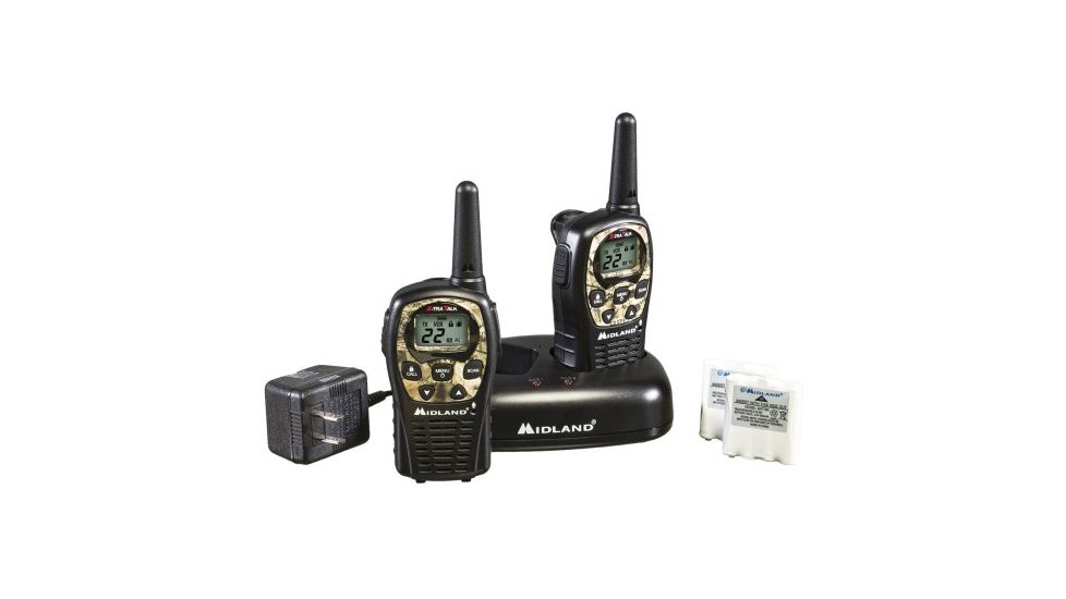 Midland Radio 24 Mile 22 Chl Two-Way Radio, Batteries &amp; Desk Top Charger, Mossy Oak, LXT535VP3
