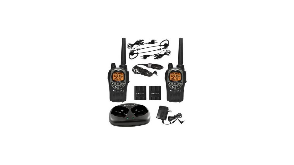 Midland Radio 26 Mile 50 Chl 5 Watt Two-Way GMRS Radio, with Ear/Mic and Charger, GXT1000VP4