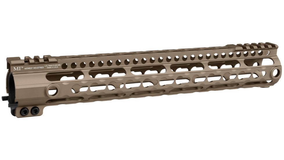 Midwest Industries 12in Light Weight KeyMod Handguard, Flat Dark Earth, MI-LWK12G3-FDE