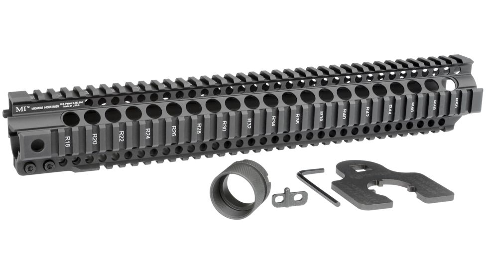 Midwest Industries 15in Combat Rail T-Series One Piece Free Float Handguard, Black, MI-CRT-15.0