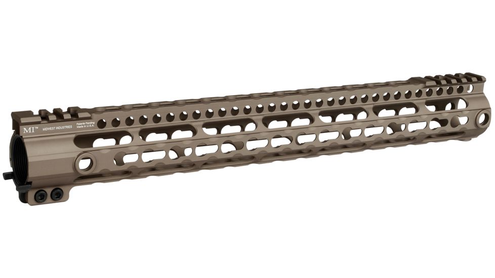 Midwest Industries 15in Light Weight KeyMod Handguard, Flat Dark Earth, MI-LWK15G3-FDE
