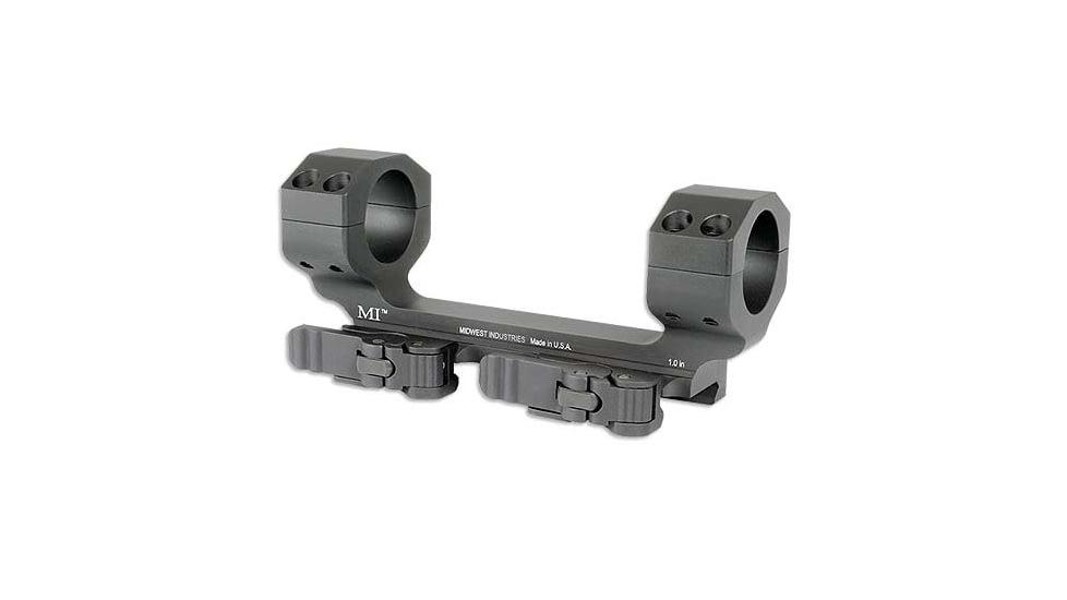 Midwest Industries 1in Heavy Duty QD Scope Mount Zero Offset, Black, MI-QD1SMHD