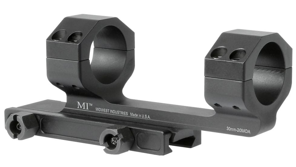 Midwest Industries 30mm Gen 2 Scope Mount - 20MOA, Black, MI-SM30G2-20MOA