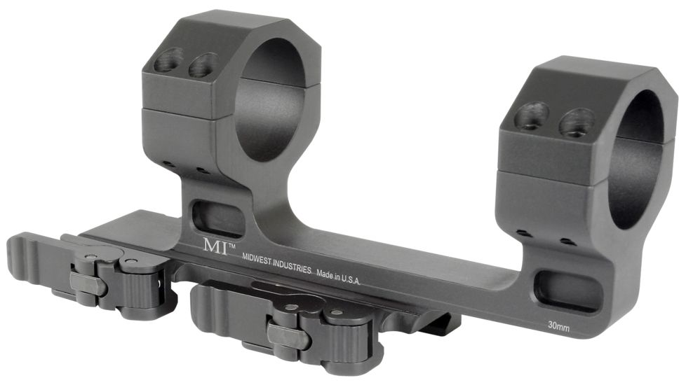 Midwest Industries 30mm High QD Scope Mount w/1.5in Offset, Black, MI-QD30SMH