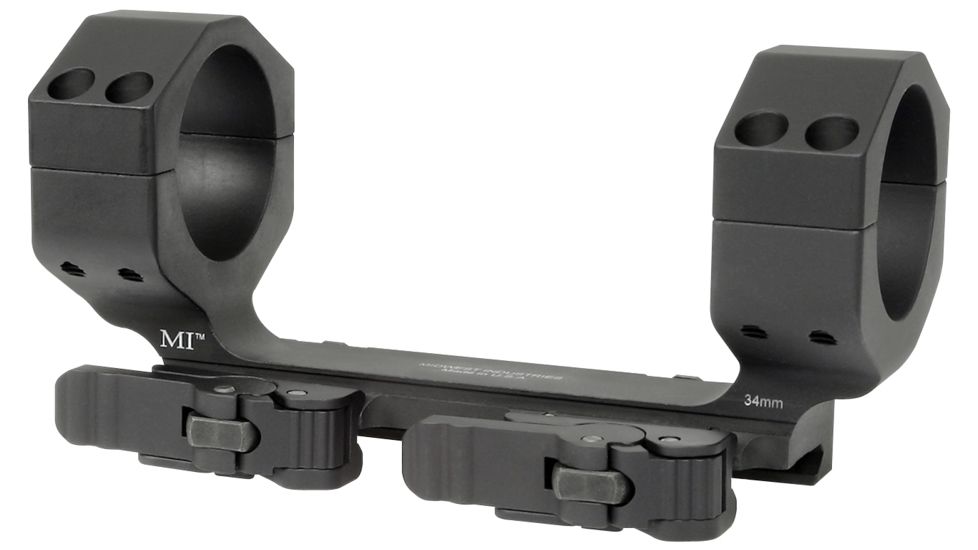 Midwest Industries 34mm QD Heavy Duty Scope Mount Zero, Black, MI-QD34HDSM