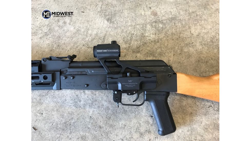 Midwest Industries AK 47/74 Generation 2 Aimpoint T1/Primary Arms M-06/Vortex Sparc Quick Detach Modular AK Scope Mount, Black, MWMI-AKSMG2-T1