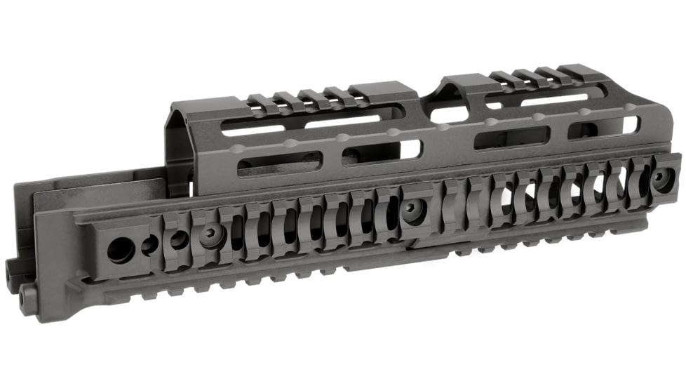 Midwest Industries AK Alpha Series Quad Rail Handguard, 10.0in, Black, MI-AK-ALPHA-QR-10