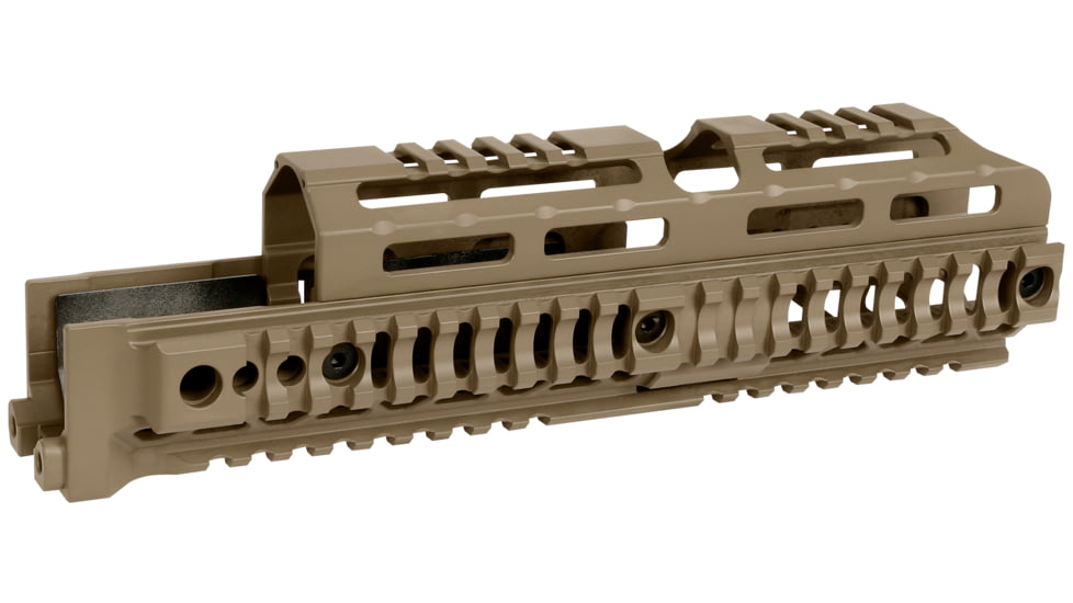 Midwest Industries AK Alpha Series Quad Rail Handguard, 10.0in, Magpul FDE, MI-AK-ALPHA-QR-10-FDE