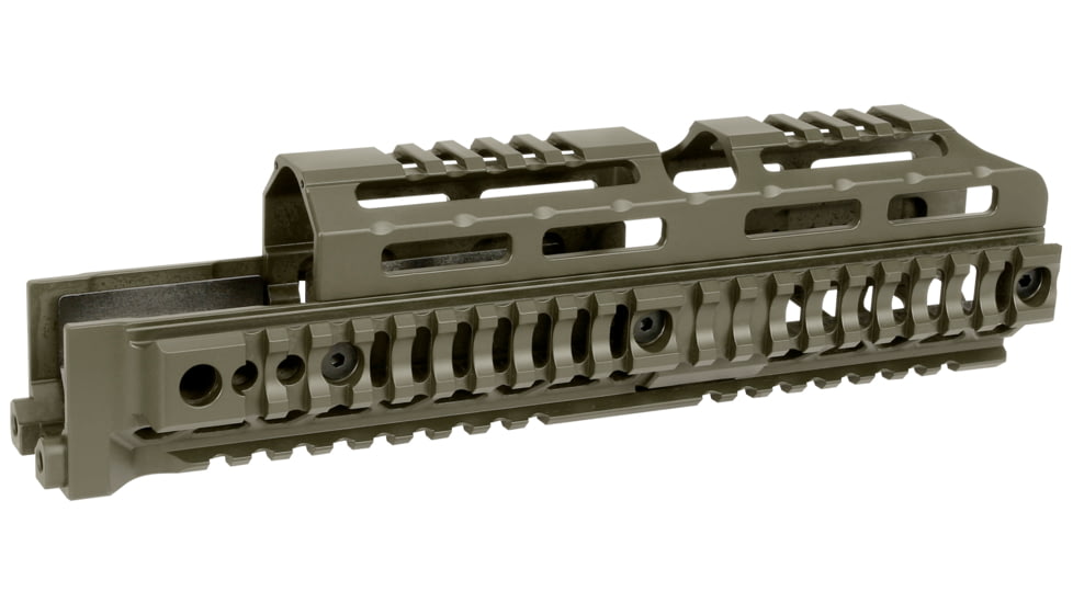 Midwest Industries AK Alpha Series Quad Rail Handguard, 10.0in, Magpul ODG, MI-AK-ALPHA-QR-10-ODG