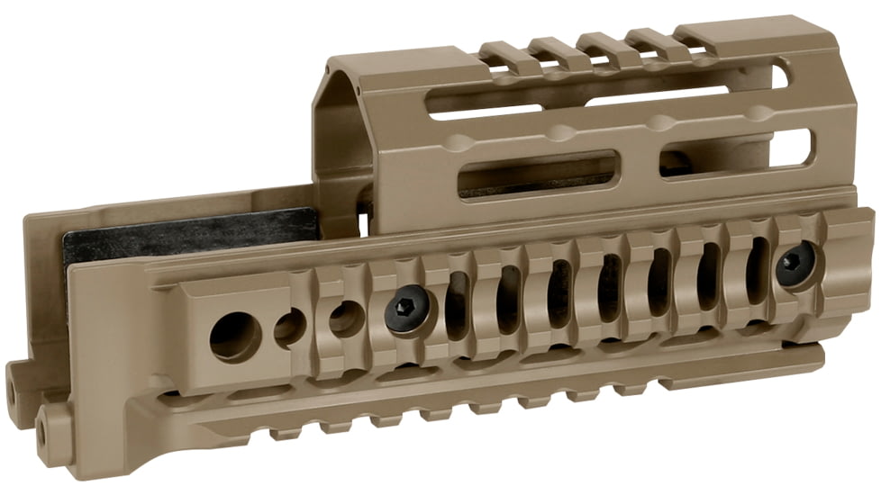 Midwest Industries AK Alpha Series Quad Rail Handguard, 6.0in, Magpul FDE, MI-AK-ALPHA-QR-6-FDE