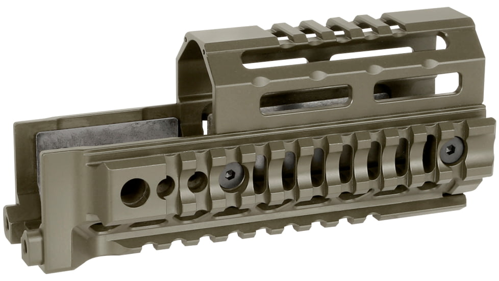 Midwest Industries AK Alpha Series Quad Rail Handguard, 6.0in, Magpul ODG, MI-AK-ALPHA-QR-6-ODG