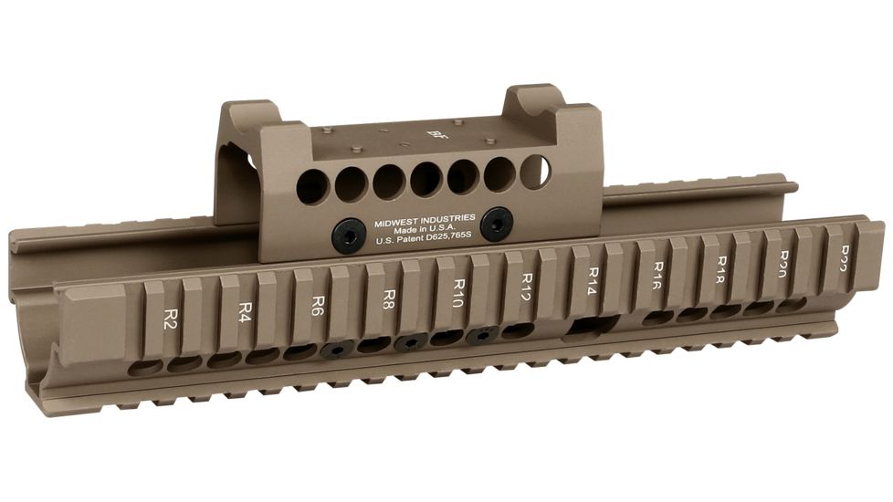 Midwest Industries AK47/74 Extended W/ Burris FastFireTop Cover, Flat Dark Earth, MI-AKX-BF-FDE