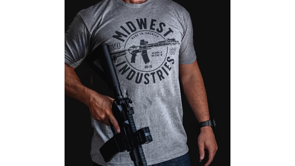 Midwest Industries AR Coordinate T-Shirt, Dark Heather Grey, 2XL, MI-TEE-ARCOORD-2XL