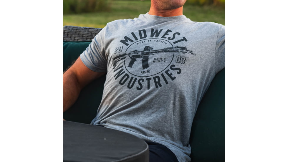 Midwest Industries AR Coordinate T-Shirt, Dark Heather Grey, 2XL, MI-TEE-ARCOORD-2XL