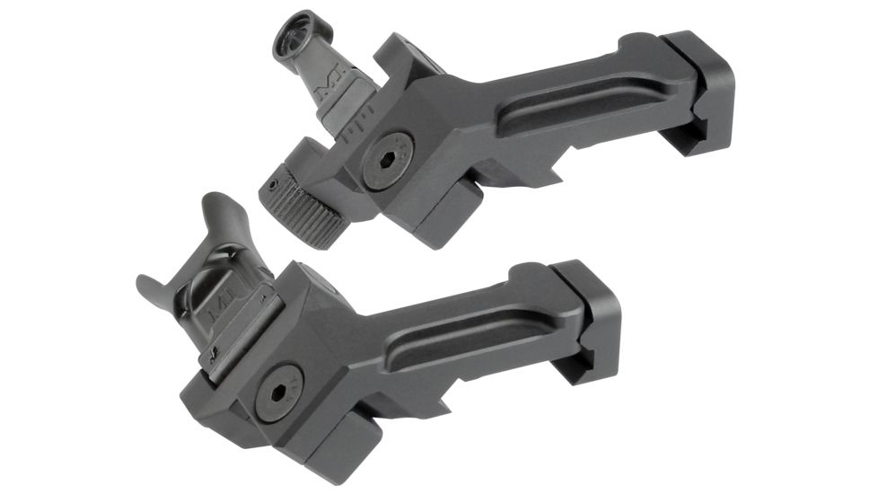 Midwest Industries Combat Rifle Offset Deployable Front and Rear Sight, Black, MI-CRS-OSS
