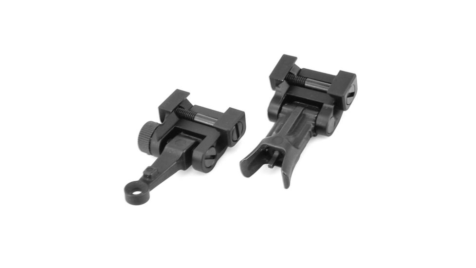Midwest Industries Combat Rifle Top Mounted Deployable Front and Rear Sight, Black, MI-CRS-SET