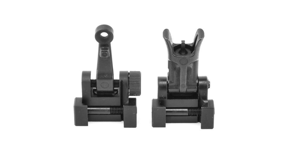 Midwest Industries Combat Rifle Top Mounted Deployable Front and Rear Sight, Black, MI-CRS-SET