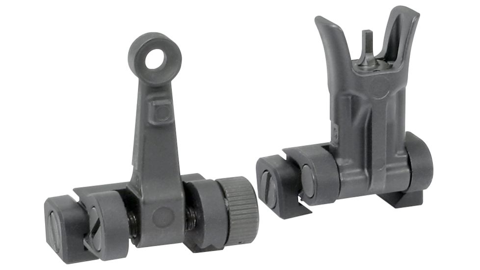 Midwest Industries Combat Rifle Top Mounted Deployable Front and Rear Sight, Black, MI-CRS-SET