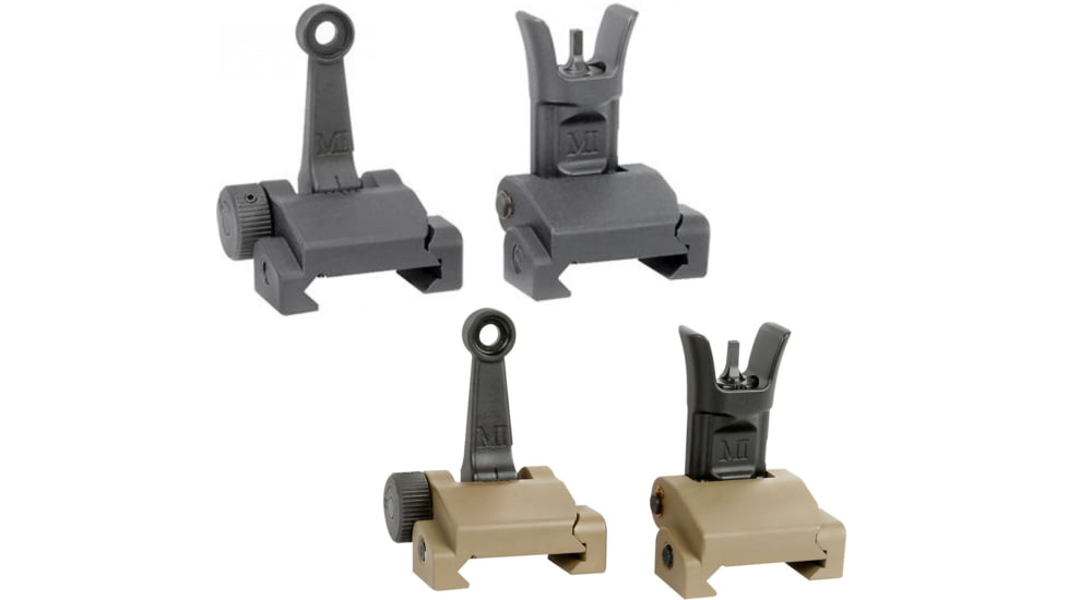 Midwest Industries Combat Rifle Sight Set, Black, Flat Dark Earth