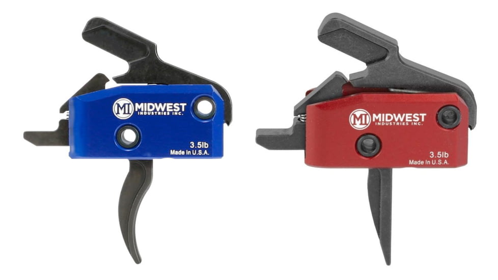 Midwest Industries Enhanced AR15 Drop-In Trigger, Black/Blue, Black/Red