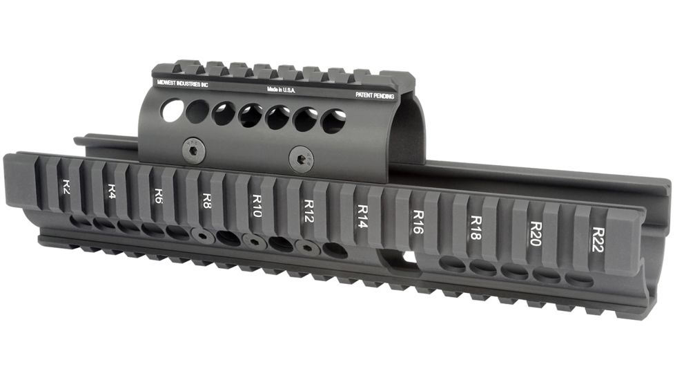 USED Midwest Industries Extended Universal AK47/74 Handguard With Standard Topcover, Black, MI-AK-X, EDEMO3