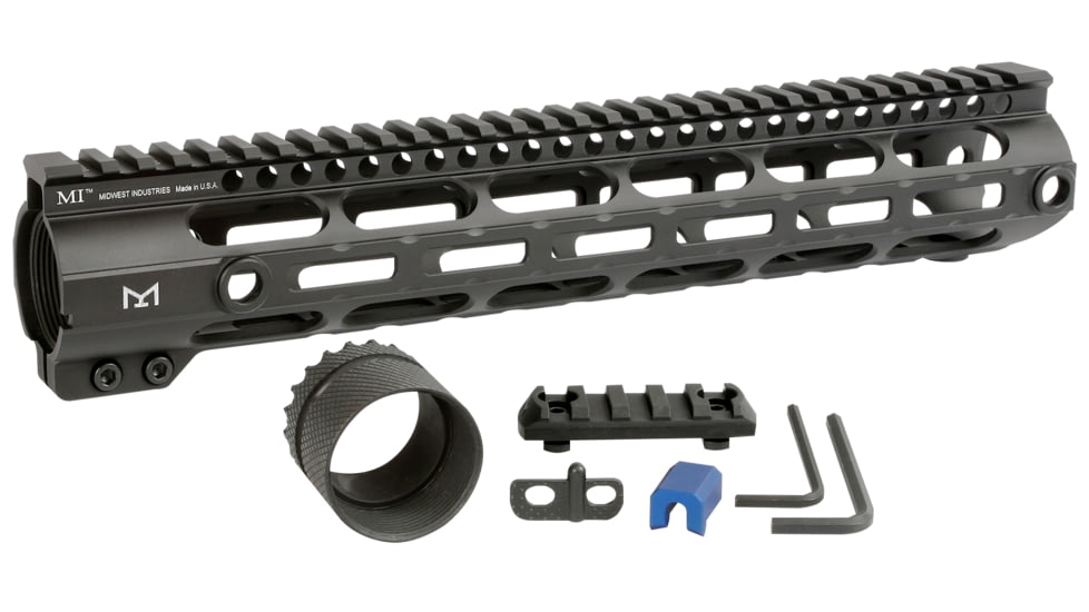 Midwest Industries High Combat Rail Handguard, DPMS LR-308, 12.625 in, M-LOK, .210 Tang Height, Anodized, Black, MI-CR308-12.625