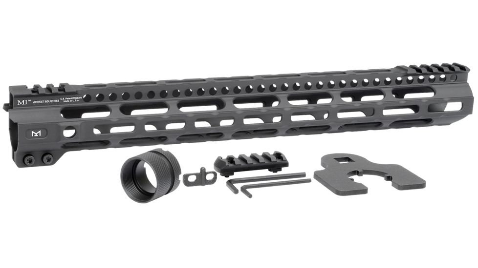 Midwest Industries MI Combat Rail Lightweight Series Handguard, M-LOK compatible, Black, 15in, MI-CRLW15