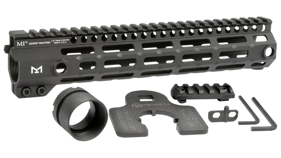 Midwest Industries MI-G4M One Piece Free-Float AR Handguard, 10.5in Length, M-LOK, 6061 Aluminum, Anodized, Black, MI-G4M10.5