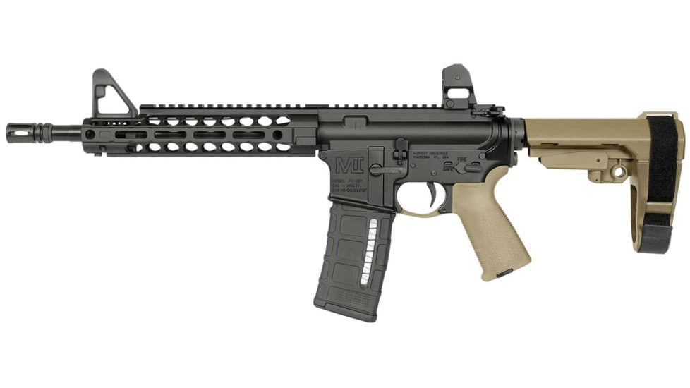 Midwest Industries Two Piece Free Float Handguard, AR-15, 9.5 in, Carbine Length, M-LOK, Anodized, Black, MI-20XM