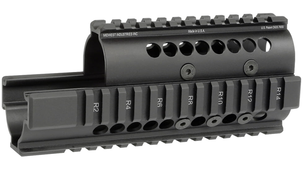 Midwest Industries Universal AK47/74 Handguard With Standard Topcover, Black, MI-AK-BLK
