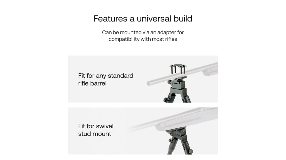 MIGHTY TACTICAL BP-01 Bipod, 6.2-6.7in Height Range, Picatinny/Weaver Mount, Black, MT-BP-01
