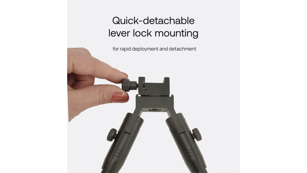 MIGHTY TACTICAL BP-01 Bipod, 6.2-6.7in Height Range, Picatinny/Weaver Mount, Black, MT-BP-01