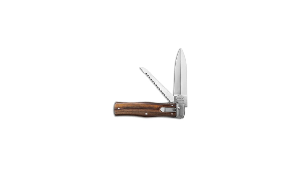 Mikov Mikov 241 Predator Leverlock Automatic Knife Saw Wood 3.7" Polish, Wood, 420, adult, BHQ-33105
