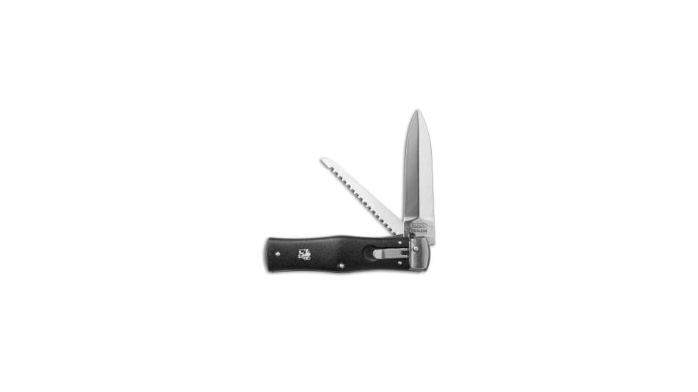 Mikov Mikov 241 Predator Leverlock Automatic Knife w/ Saw ABS Black 3.75" Polish, Black, 420, adult, BHQ-33103