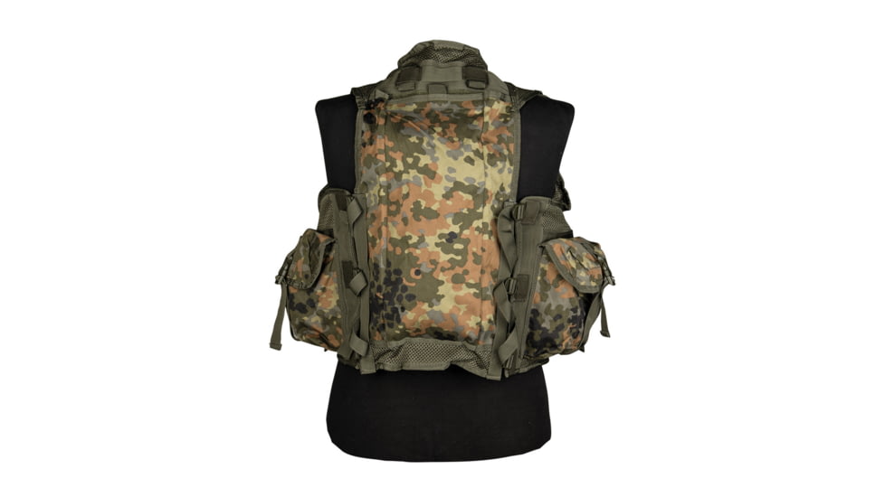 MIL-TEC 9-Pocket Tactical Vest, Flecktarn Camo, One Size, 10712021